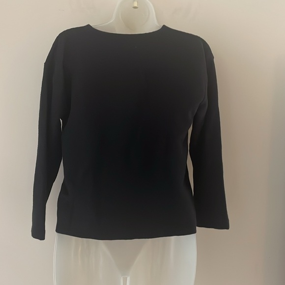 Madewell Texture and Thread Long 3/4 Sleeve Blouse Black Women’s - Picture 4 of 5